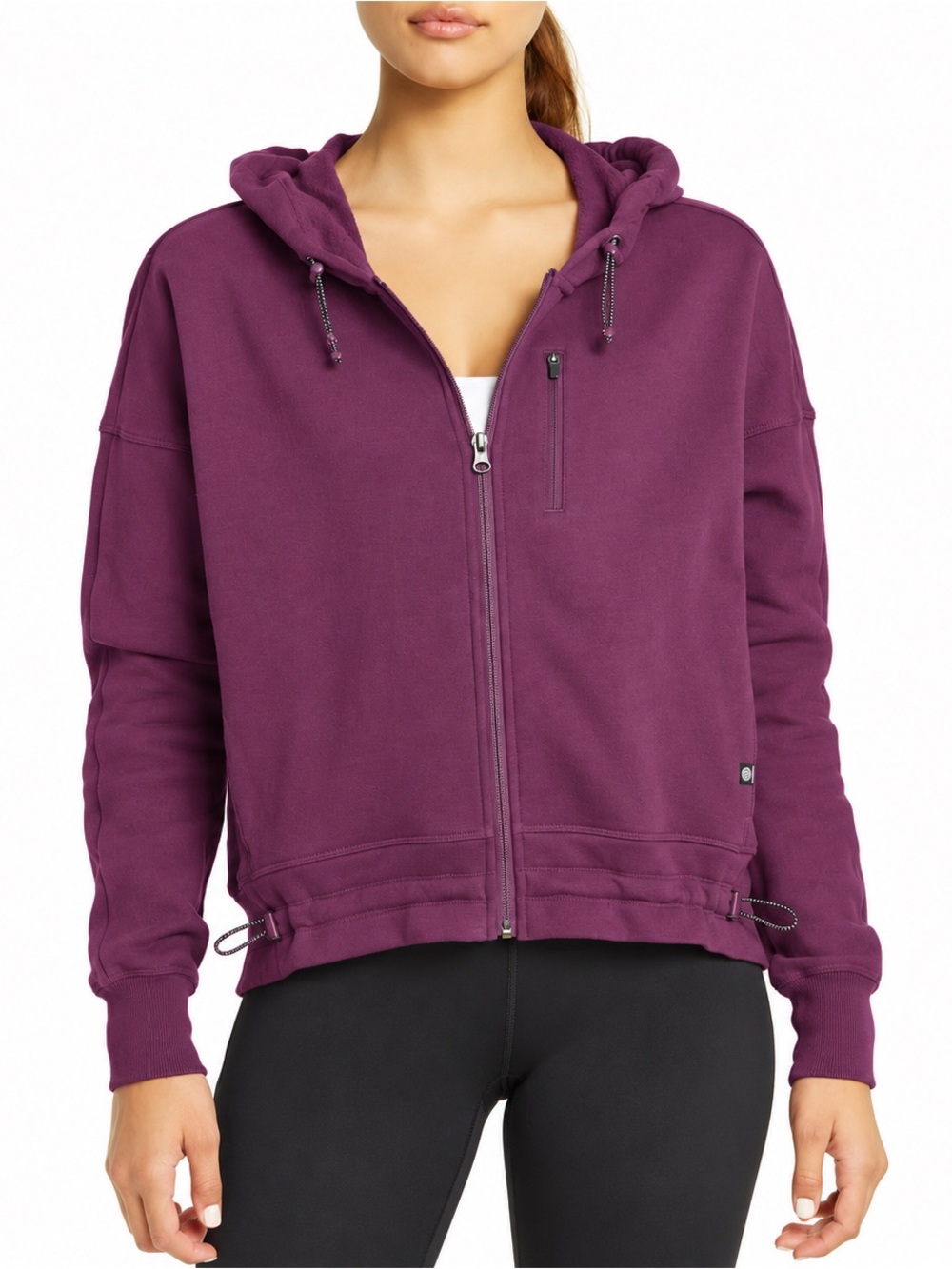 Zella Excursion Plum Utility Zip Hoodie Granola Goth Size M